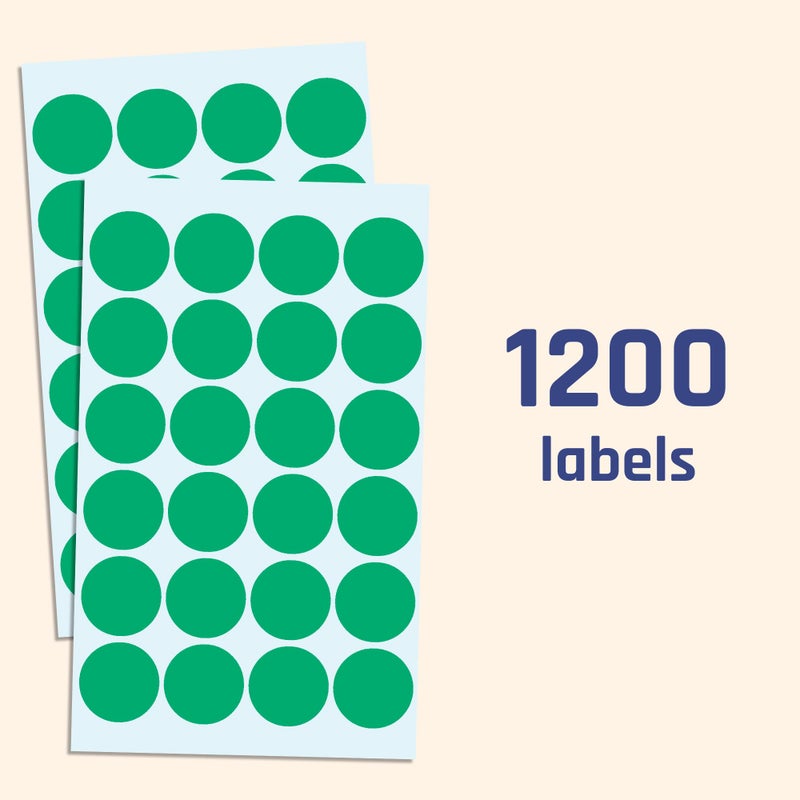 TownStix 1200 Pack, 1" Round Dot Stickers Circle Labels - Green - Image 4